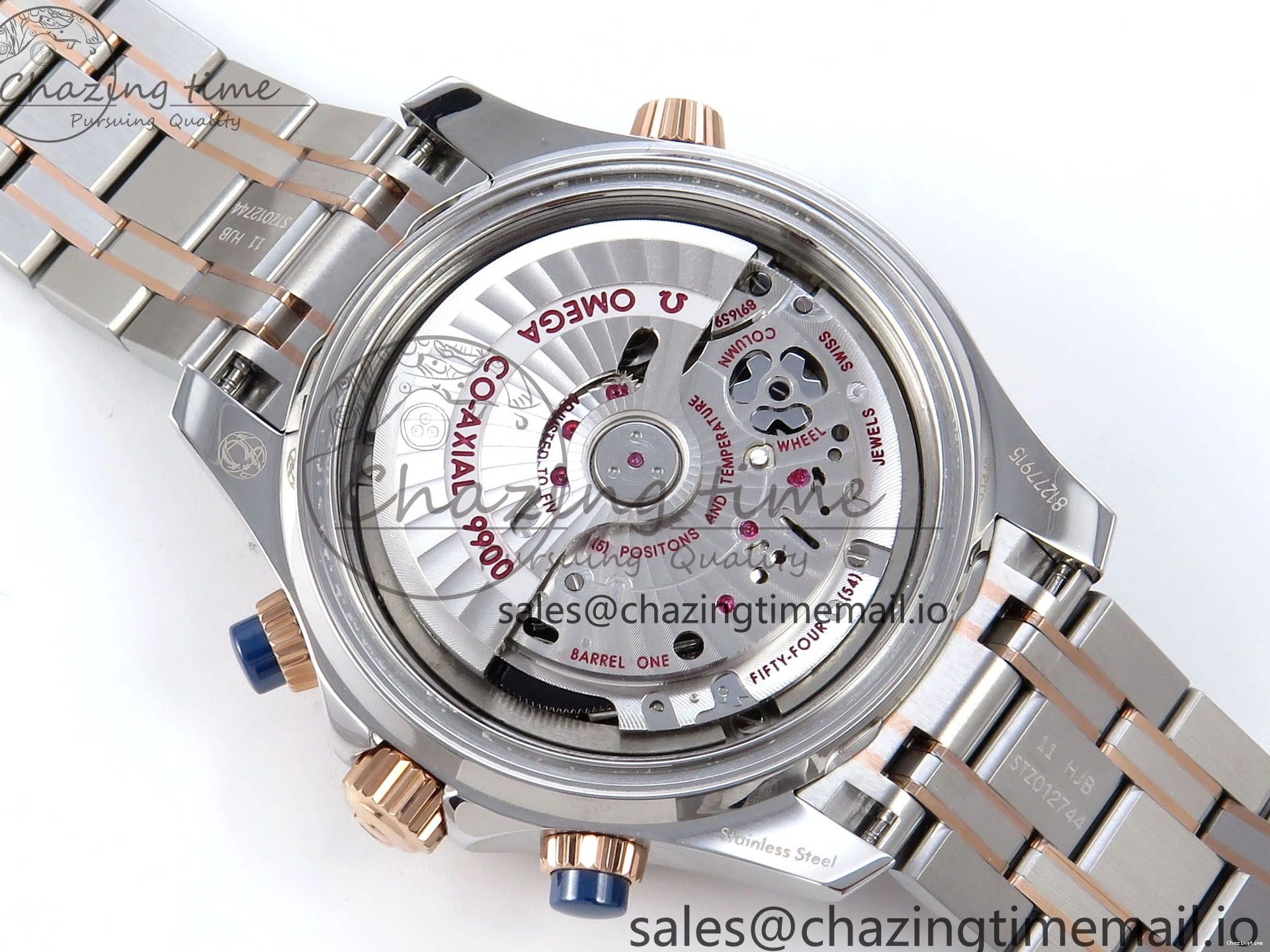 0111 Seamaster 300m Chrono SS YG OMF 1:1 Best Edition Blue Dial on SS YG Bracelet A Popular 7685